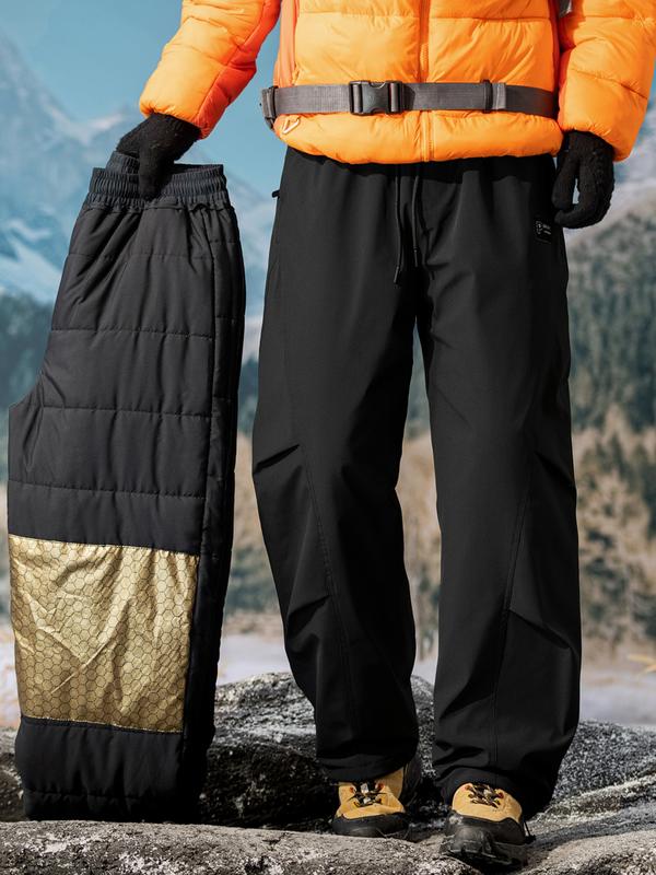 Men's Ultra-Thick Fleece Graphene Heated Winter Ski Pants, Essential Snowboarding Gear, Warm and Comfortable Winter Clothing