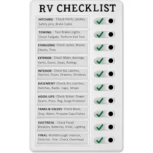 1 Pack Rv Checklist Board To Do List Plastic Chore Chart Memo With Slider Portable Daily Affairs Detachable Schedule Planner for Home Office Check Items Accessories