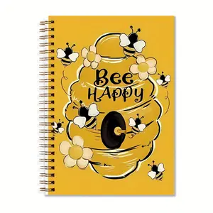 1pc Modern Painting of Bees and Honey Notebook Perfect Gifts for Friends Writing Notebook Diary NoteBook Office Stationery School Supplies Birthday Christmas Gift 5.5x8.3in with 50 Pages