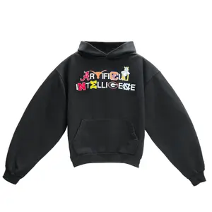 Artificial Intelligence Graphic Hoodie, Typography Streetwear Pullover Hoodie, Modern Urban Sweatshirt, Unisex Casual Hooded Sweatshirt, Trendy Fashion Gift