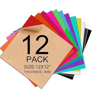 Deylixay-12Pack 12x12 Inch 3mm Colored Acrylic Sheets for Laser Cutting Engraving Badges UV Printed Signs Decor Crafts DIY Projects Protective Paper Plexiglass Sheets