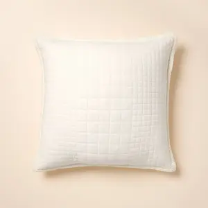 26"x26" Quilt Euro Square Throw Pillow Sour Cream - Hearth & Hand with Magnolia
