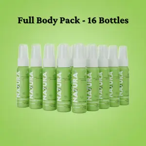 16 Bottles Full Body Pack  - Natura Natural Hair Inhibitor | Herbal Hair Regrowth & Removal Solution | Pain-Free, Plant-Based Formula for All Skin Types | Natural Hair Reduction for Arms, Legs, Face & Body | Smooth, Even-Toned, Hair-Free Skin