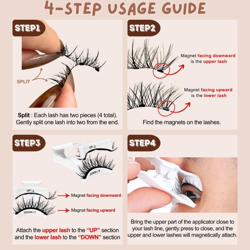 Alashia Soft Magnetic Eyelashes Kit No Glue Reusable Waterproof Easy 3s Wear Lightweight Comfortable & Secure Set