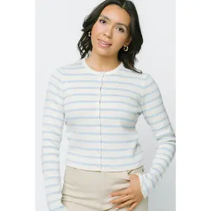 Blue Cove Cardigan Cream And Blue Stripes