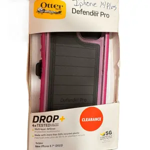OtterBox Defender Pro for Apple iPhone 14 Plus - 4x Tested Drop Protection - Multi-Layer Defense - 65% Recycled Plastic - 5G Compatible - Pink Case