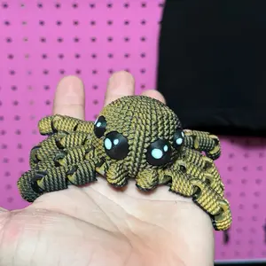 Multi-Color 3D Printed Crochet Spider | Articulating Spider Collectible