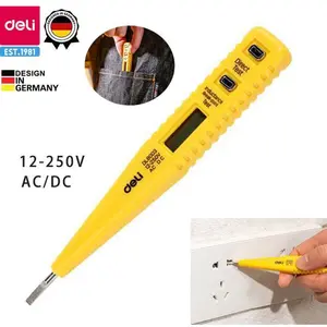 Voltage Tester/12V-250V AC/DC Measurement Tools LCD Display Electrical Tester Pocket Clip Non-Contact and Contact Voltage Pen