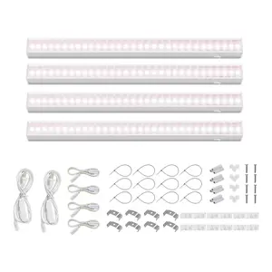 Barrina T5 Grow Light, 1FT, Pinkish White Full Spectrum, Plant Growing Lamp, LED Grow Light Bulbs Plug and Play, 4 Packs