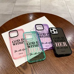 Phone Case for iPhone 17 Air iPhone 16 Plus 15 Pro Max 14 13 12 11 God is within her Pattern Non-Yellowing Shockproof Soft Silicone Transparent Cover