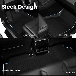 For Tesla Model Y Juniper 2025 2026 TPE Floor Mats Trunk Liner All Weather Extra Thick Front Rear Row Floor Liners Cargo Mat Full Set for Model 3 Y 5 Seater