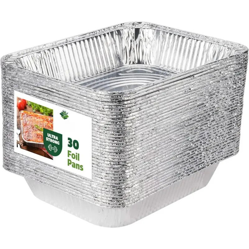 Comfy Package Disposable Cookware [30 Count] 9x13 in Rectangular Aluminium Foil Pans, Half-Size Deep Steam Table Pans for Cooking