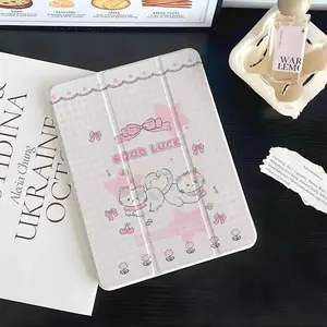 Pink diamond grid cat pattern, with adjustable stand and pen slot, foldable anti slip TPU protective cover, suitable for Samsung, iPad mini, iPad Air, iPad Pro/iPad 10th generation, 11th generation and other series of iPad protective covers