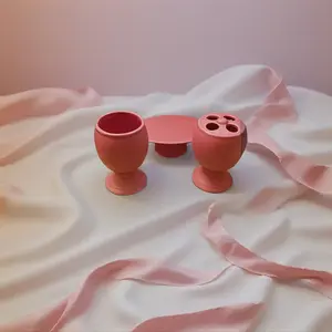 Yellow or Pink Ceramic Bathroom Accessory Set