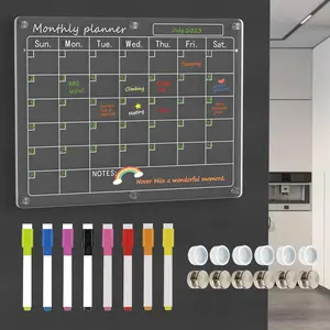 Calendar for Fridge,1 Pack 11"x15" Clear Fridge Calendar Dry Erase  Planning Boards Set(Monthly Planner_1)
