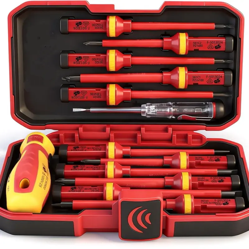 13pc 1000V Insulated Magnetic Screwdriver Set Phillips Slotted Torx Case