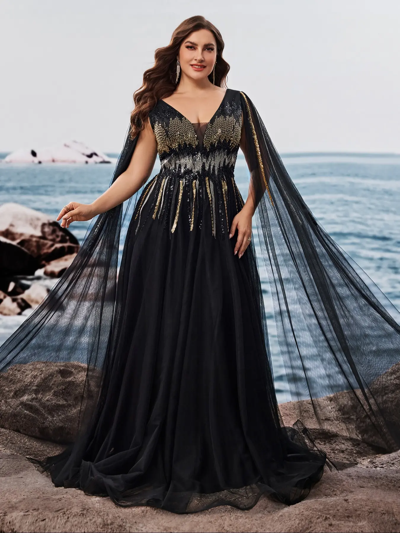 Elegant Plus Size Evening Gown, Custom Embroidered Sequins Mesh Woven Dress, Formal Party Prom Mother of Bride Graduation Ballroom Wear - TikTok Shop Elegant Plus Size Evening Gown, Custom Embroidered Sequins Mesh Woven Dress, Formal Party Prom Mother of Bride Graduation Ballroom Wear - TikTok Shop