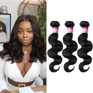 RAGMZZE12A Human Hair Bundles 10-30 Inch Body  of Deep Wave of Straight BundlesHuman Hair 100% Unprocessed Brazilian Remy Virgin Hair Extensions Raw Quick Weave Sew In Glossy Billion Natural Black body burmese curly Loose wholesale good soft