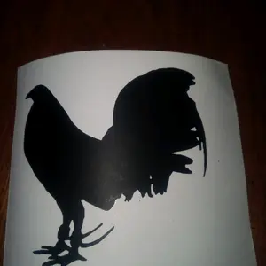 Gamefowl Decal #8 for Cars or Trucks - Black Silhouette Design, Ideal for Customization and Decoration