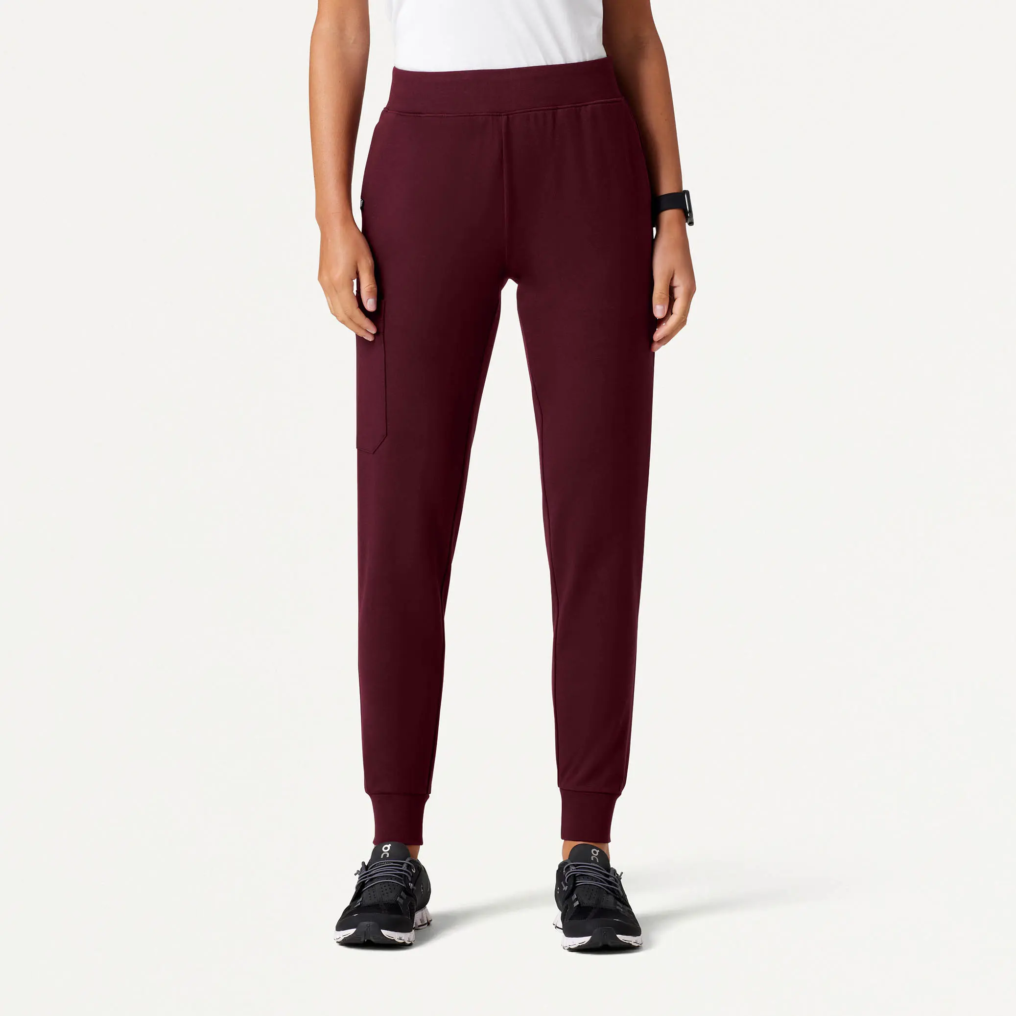 JAANUU Women's Rubi Slim Fit Scrub Jogger - Full Length Workwear Pants with UltraSOFT 65% Rayon, 5% Spandex, Nylon Stretch Fabric, Silvadur Fresh, 1 Hidden Valuables Zip Pocket, 2 Angled Hand Pockets, Wrinkle Resistance, Female, Zip Pockets