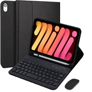 Tablet Keyboard with Mouse, 1 Count Detachable Keyboard Protective Cover with Pencil Slot, Tablet & Computer Accessories for iPad Mini A17 Pro, Wireless Tablet Keyboard