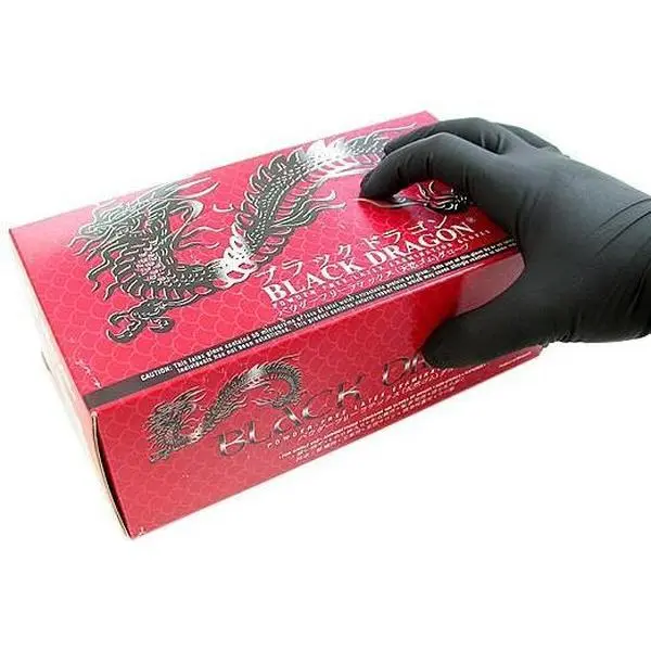 Black Dragon Disposable Latex Gloves — Box of 100