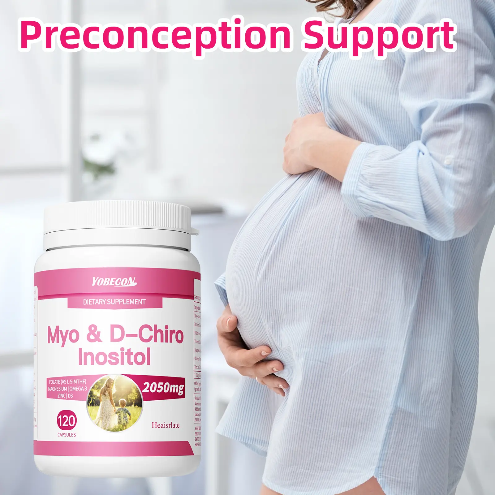 Piranoline supplement, combined with magnesium glycinate, provides 7 essential nutrients to support women's health, including promoting ovulation, regulating menstrual cycles, emotional stability, and pre-pregnancy care. Each bottle contains 120 capsules
