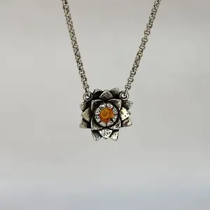 CItrine Crysanthemum Pendant