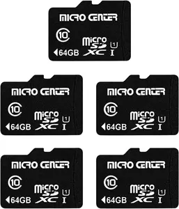 Micro Center 64GB Class 10 Microsdxc Flash Memory Card with Adapter for Mobile Device Storage Phone, Tablet, Drone & Full HD Video Recording - 80Mb/S UHS-I, C10, U1 (5 Pack)
