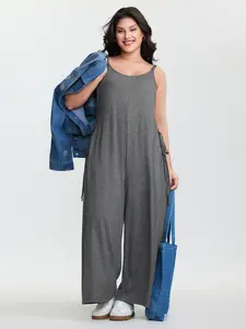【Summer Turn-Up】BlOOMCHIC Plus Size Supersoft Stretchy Side Tie Jumpsuit [1x-6x] 2026 Summer Pick for Mother's Day