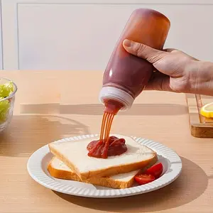 1 Pc Multi-Port Condiment Squeeze Bottle – 380ml plastic dispenser for ketchup, salad dressing and BBQ sauce. Easy pour design for kitchen, camping and restaurant use.