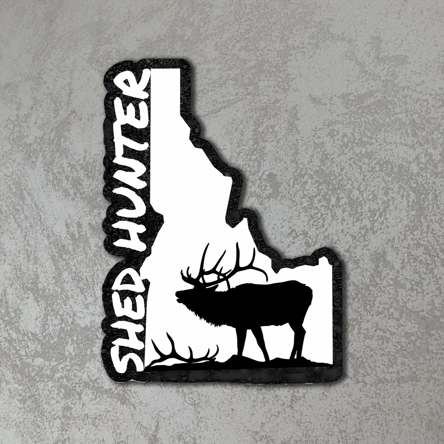 Idaho Elk Antler Shed Hunter Sticker, Hunting Outdoor Vinyl Decal, Waterproof Sticker for Laptop, Water Bottle, Car