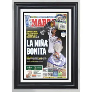 2021-2022 Real Madrid vs Liverpool Champions League Unframed Poster - UCL Final Front Page Newspaper Print - Los Blancos 14th Title - Soccer Fan Wall Art