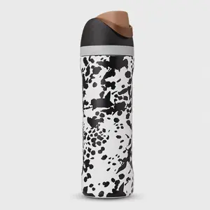Owala Insulated Water Bottle | Double-layered Stainless Steel | Leak-proof | Hot and Cold Sports Water Bottle | Large Capacity Travel and Gym Water Bottle | Black and White Patterned Insulated Water Bottle