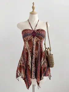 Bohemela x Elamini Women's Fashion Colorful Printed Vacation Dress