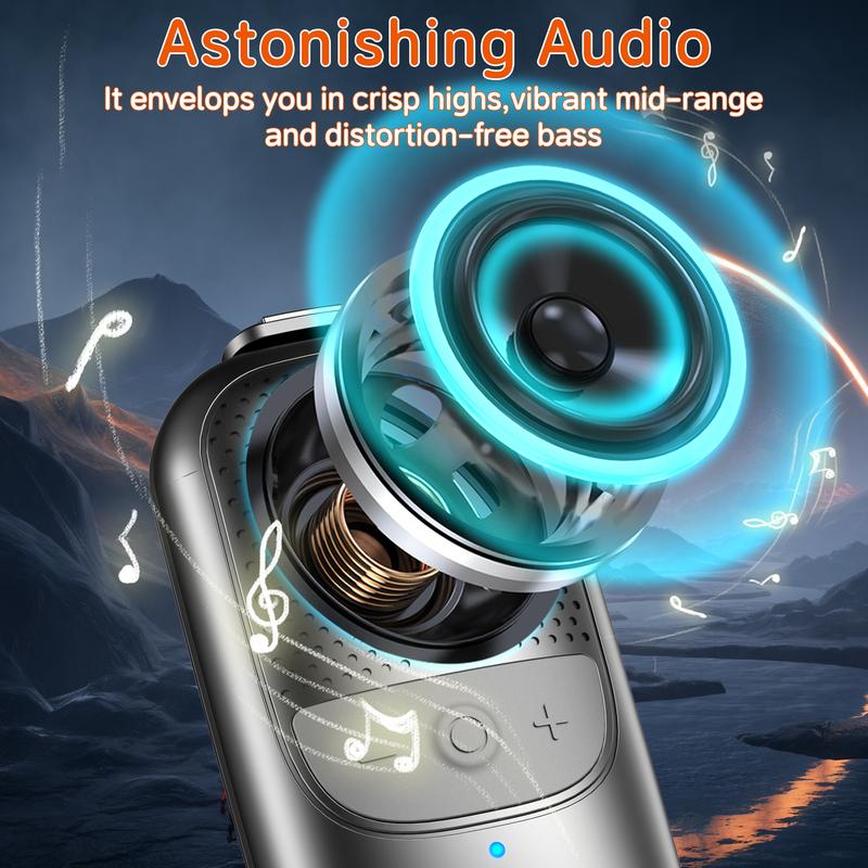 10H Playtime Clip-On Bluetooth Speaker – Waterproof, Wireless for Outdoor Activities, Work, Hiking & Running