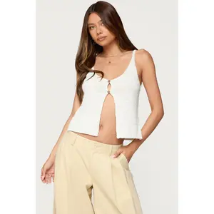 Mikinley Split Front Knit Tank Top