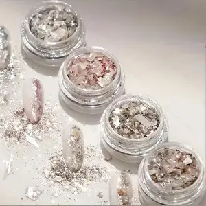 Glitter Nail Art Decoration, 4 Counts/set Colorful Shimmering Nail Glitter Powder, DIY Nail Art Decoration for Women & Girls