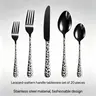 20-Piece Luxury Stainless Steel Tableware Set with Leopard Print Patterns - Knives, Forks, Spoons - Ideal for Weddings, Parties - High-End Wedding Gift Option, Spoon