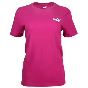 PUMA Womens Essentials Logo Crew Neck Short Sleeve Casual Tops Casual - Pink