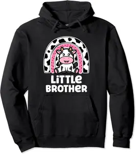 Little Brother Of The Birthday Girl Matching Cow Birthday Pullover Hoodie - Kadashya Shop 76B0C7PRHRMP