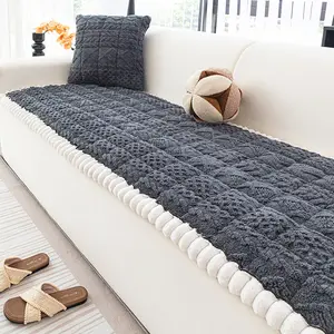 Thickened Cotton Sofa Cushion Cover, Pet Dog Favorite, Non-Slip Home Protector, Suitable for Office Bedroom Living Room Decor, Soft Sofa Protector