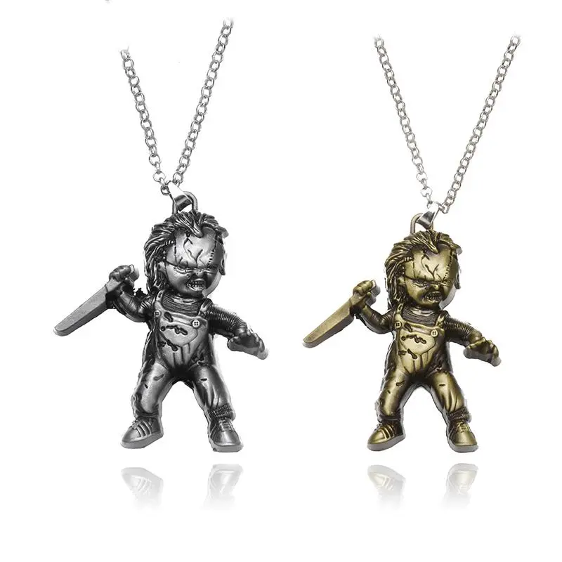 Horror Movie Seed Of Chucky Necklace Cosplay Figure Head Pendant Necklace Ожерелье Men Halloween Gift Dans Souvenirs