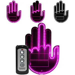 Car Finger Light with Remote Control, Funny LED Light, 3 Modes, Gesture Controlled Windshield Light, Warning Reminder Battery Included Easy Installation