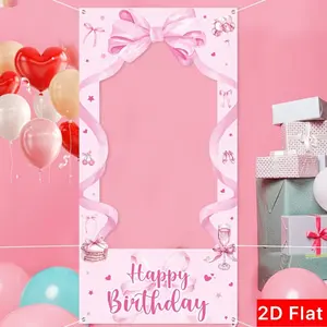 Bow Background Banner, 2D Flat Design, Ideal for Party Photography, Birthday, Gender Reveal, Wedding, Photo Booth Props, No Power Needed