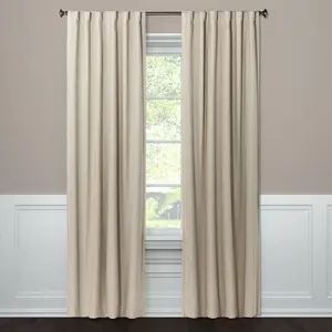 50"x108" Blackout Aruba Window Curtain Panel Beige - Threshold: Recycled Polyester, Traditional Style, Solid Drapes