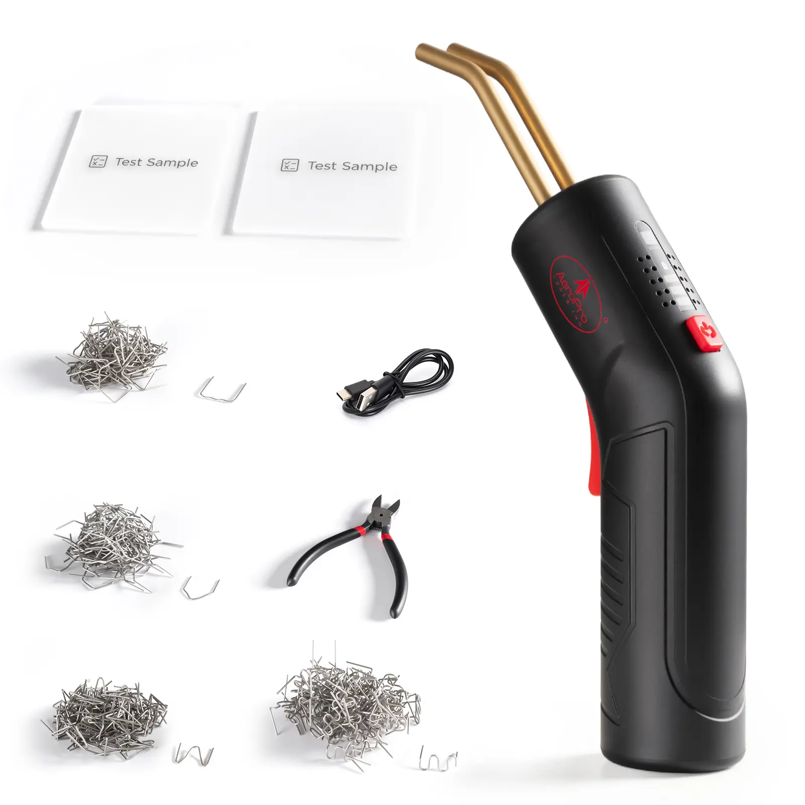 AEROPRO TOOLS Plastic Welder Kit, Hot Stapler Plastic Repair Kit with 500 Staples, Ergonomic Plastic Welding Gun for Car Bumper Repair, DIY Projects and Plastic Repairs