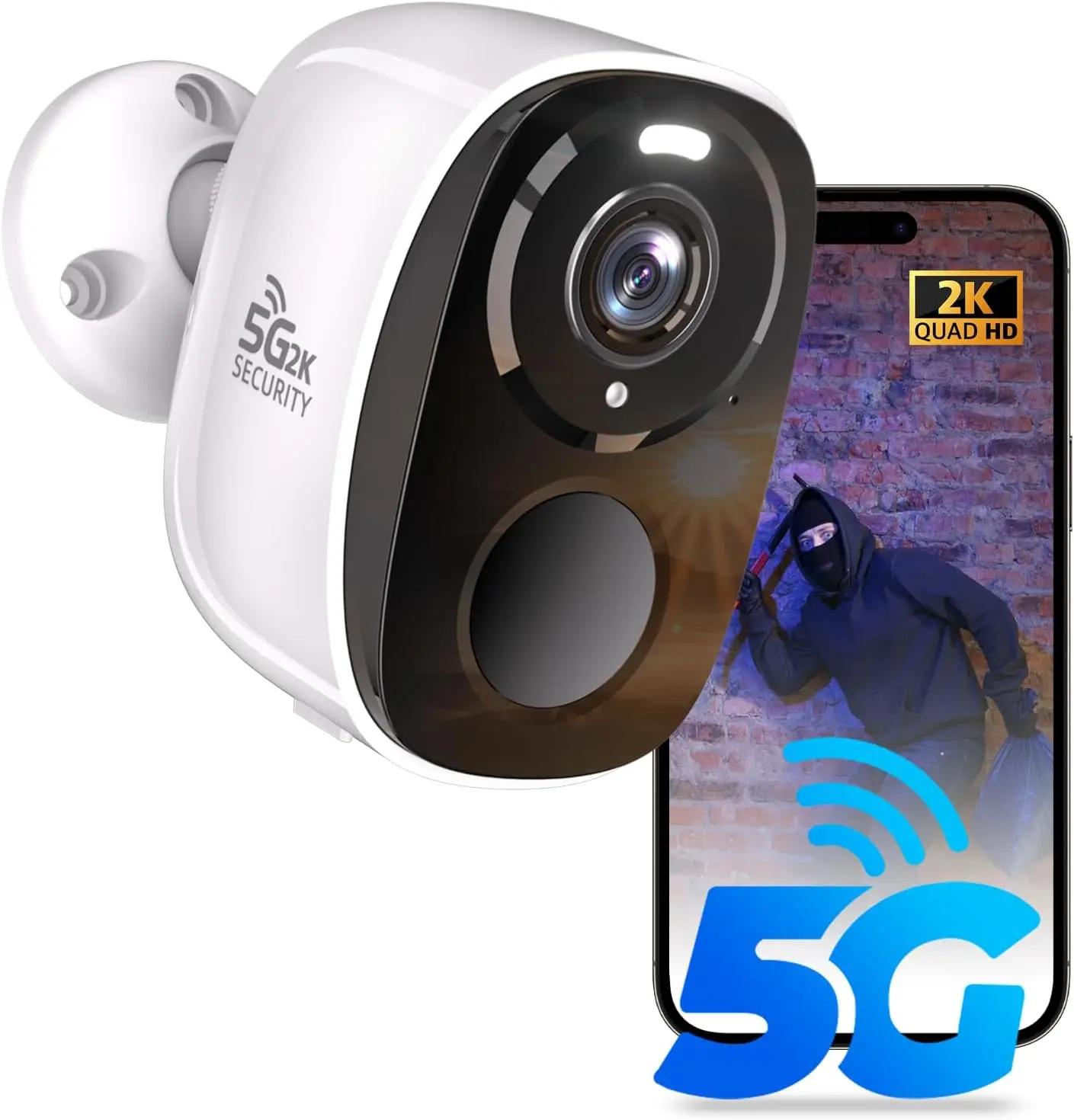 Outdoor Security Camera (W1) - Portable 2K 5G/2.4G Dual-Band Wi-Fi Wireless, Energy-Efficient Home Camera with AI Detection, Siren, Color Night Vision, IP66 Waterproof, 2-Way Audio, Works with Alexa & Matter