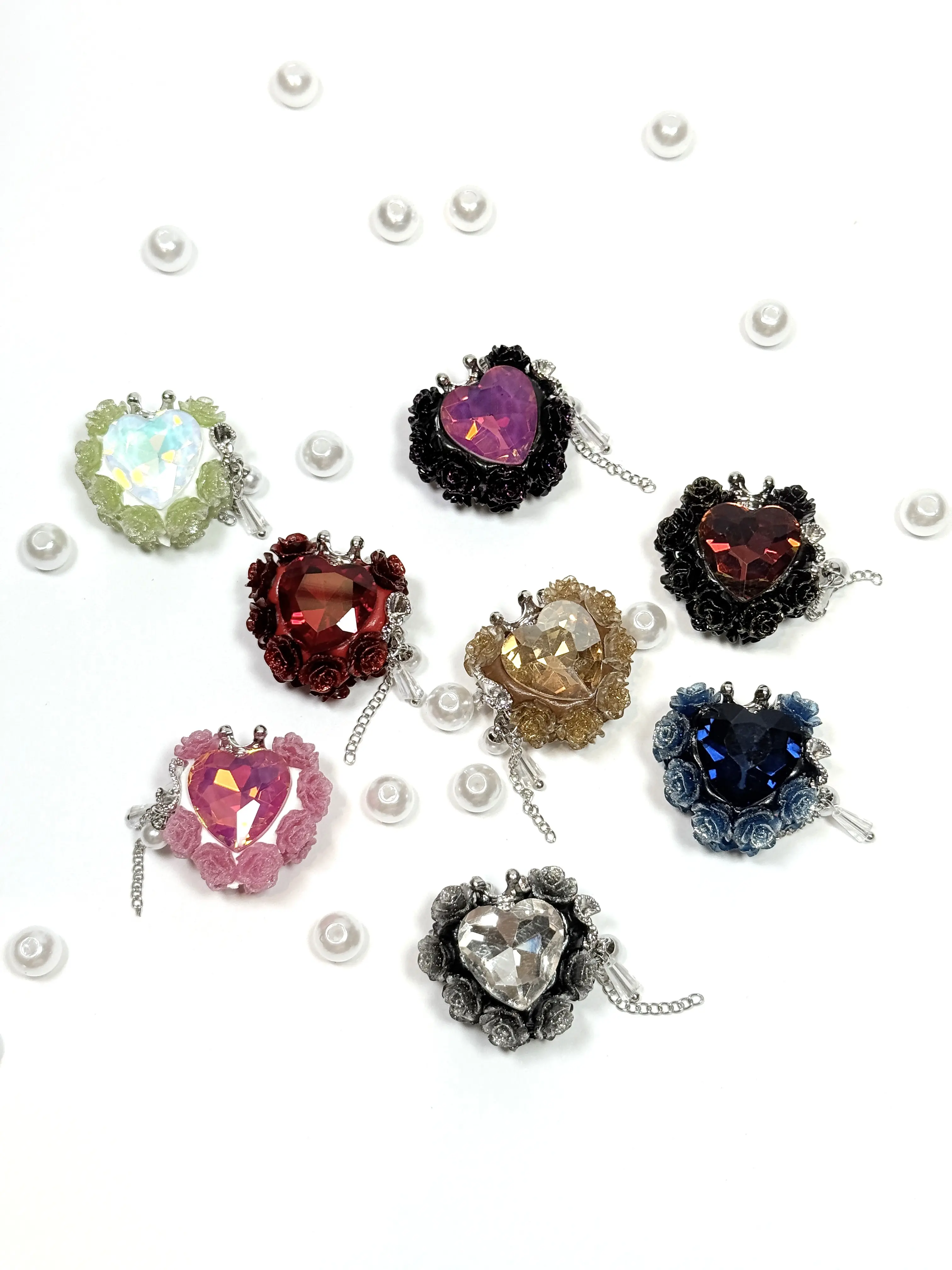 DIY Rose Heart Crystal Pendant Kit - Perfect for Crafts and Jewelry Making