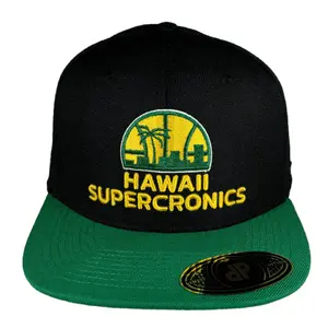 ANXD Supercronics Black/Green Snapback Hat | 58cm Adjustable | Flat Bill | Embroidered Logo